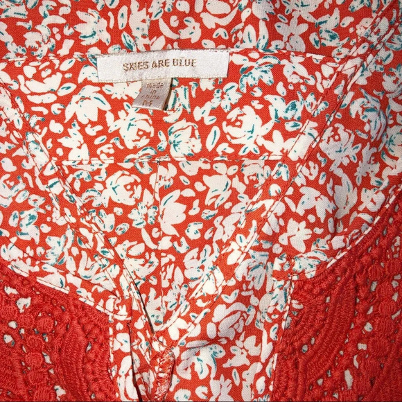 Anthropologie Skies are Blue top crochet detail - Picture 6 of 8